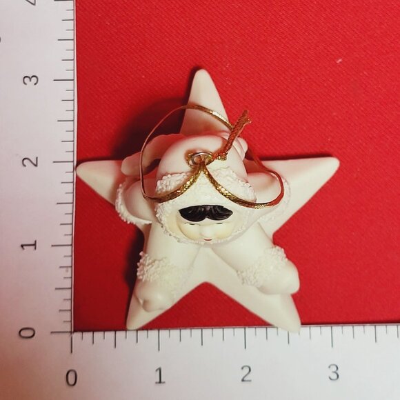 Vintage Christmas Ornament Arctic Kids of Alaska Snow Babies Angel on Crescent M - Picture 10 of 12